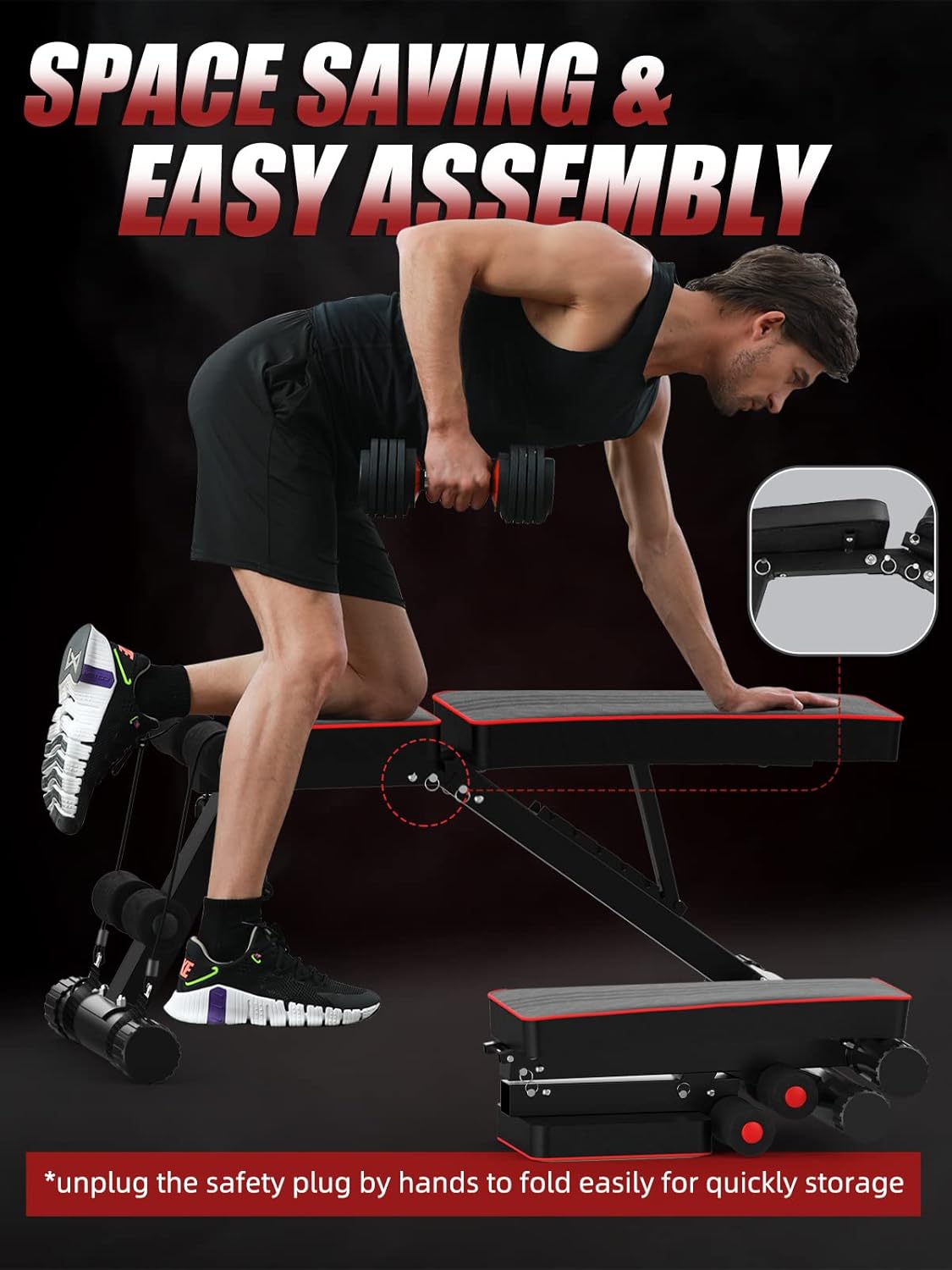 Thumbnail 5 de YOLEO adjustable weight bench with 7 backrest positions