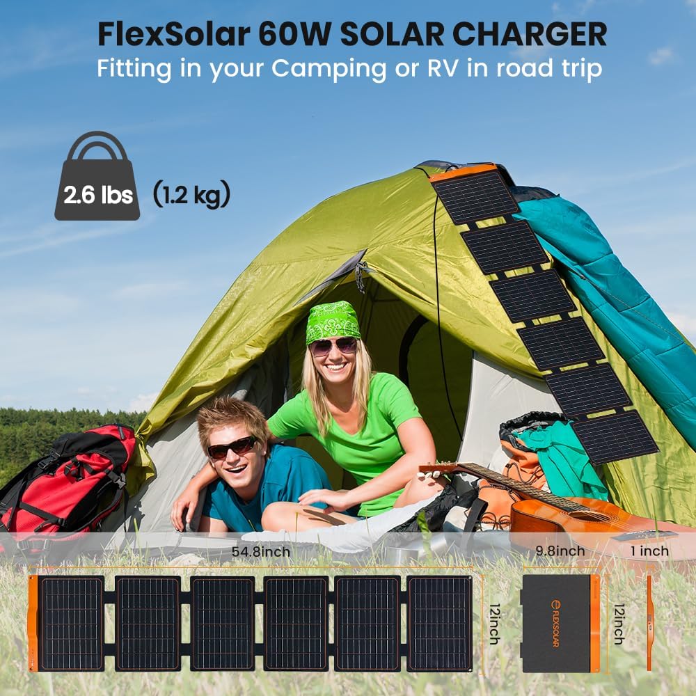 Detalle de FlexSolar 60W Portable Solar Panel Charger