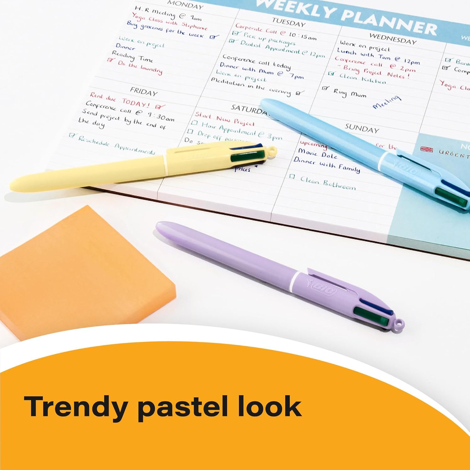 Thumbnail 3 de BIC 4 Colours Pastel Ball Pens with 1.0 mm tips – Pack of 6
