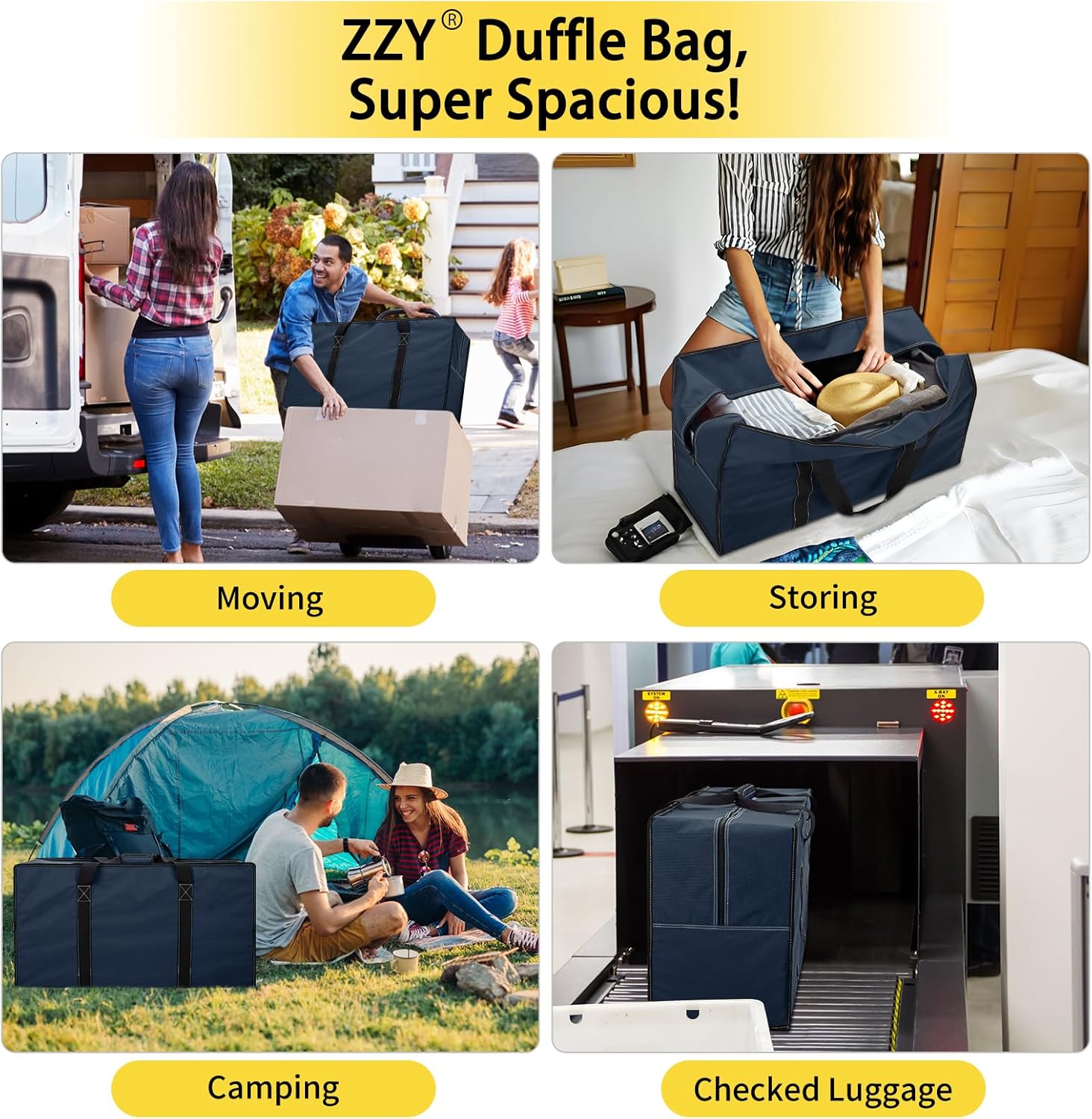 Thumbnail 4 de 130L Extra Large Duffle Bag – 35 inch Holdall, Heavy Duty, Water Resistant & Lockable