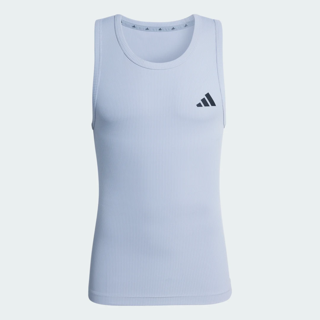 Detalle de Camiseta de entrenamiento sin mangas PrimeLift Essentials de Adidas (gris)