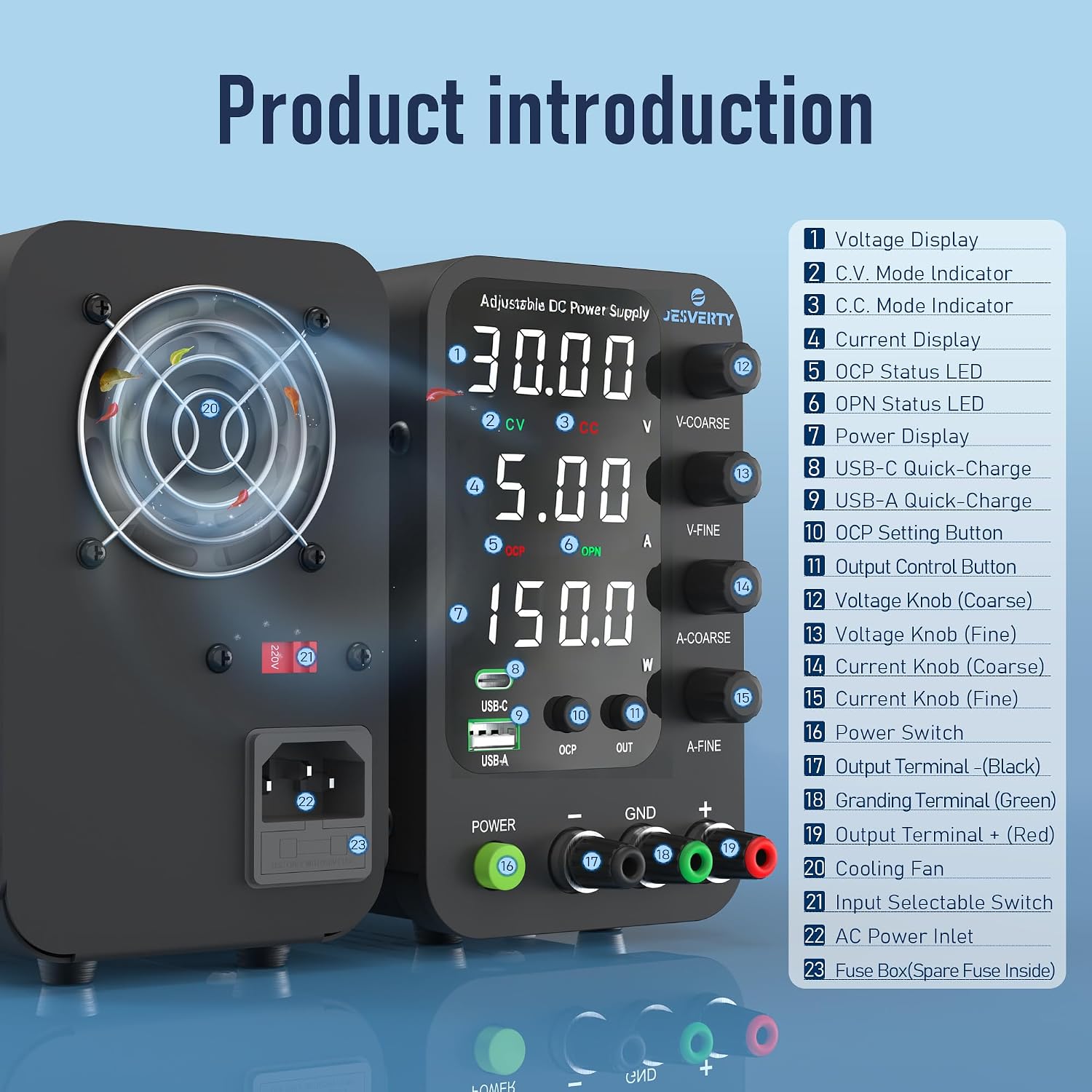 Thumbnail 4 de Jesverty SPS-3005V Variable DC Power Supply
