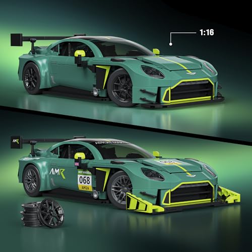 Thumbnail 2 de Mattel Brick Shop Hot Wheels Aston Martin Vantage GT3 a escala 1:16