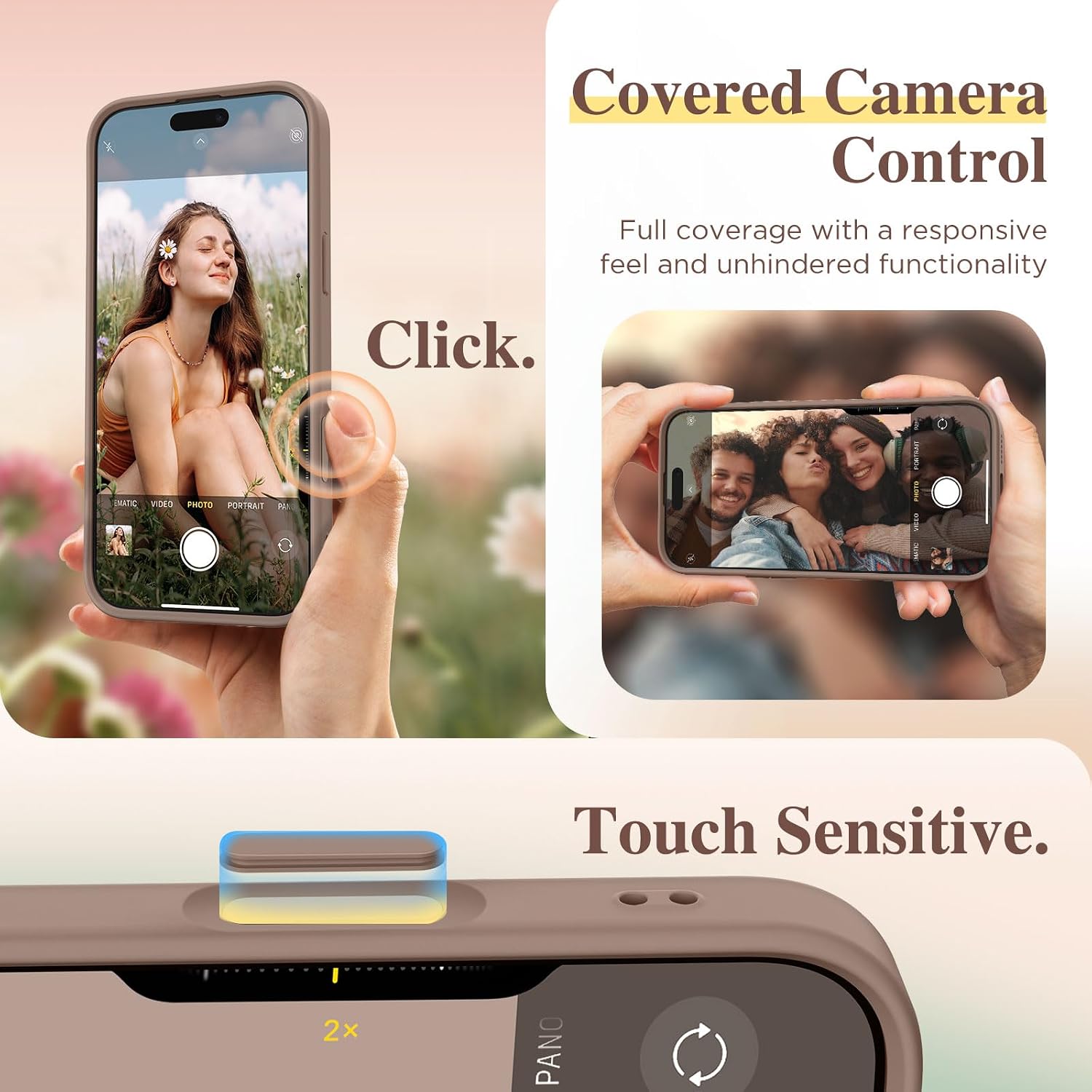 Thumbnail 2 de GVIEWIN iPhone 16 Pro Max Case with MagSafe and Full Camera Protection (Floratopia/Brown)