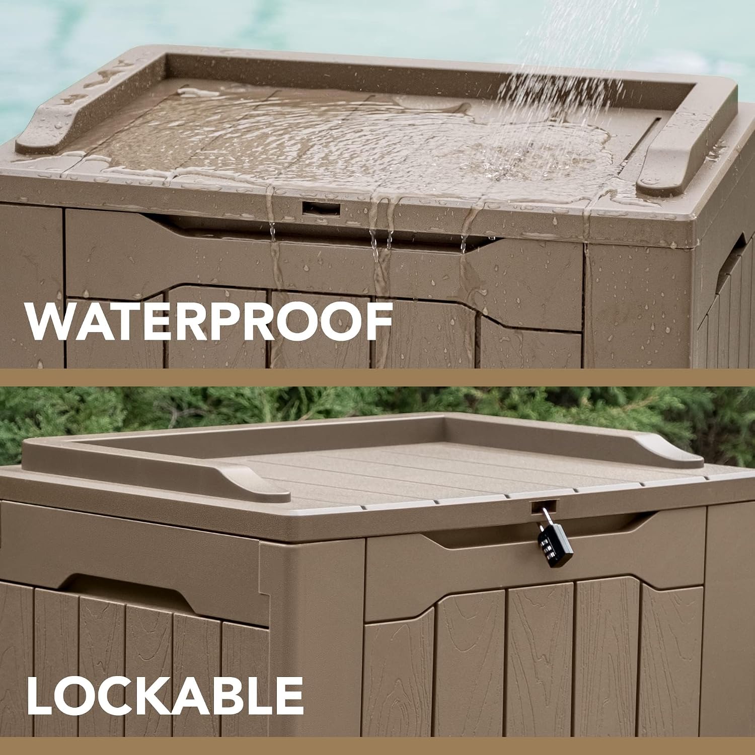Detalle 2 de Devoko Resin Deck Box 30-gallon