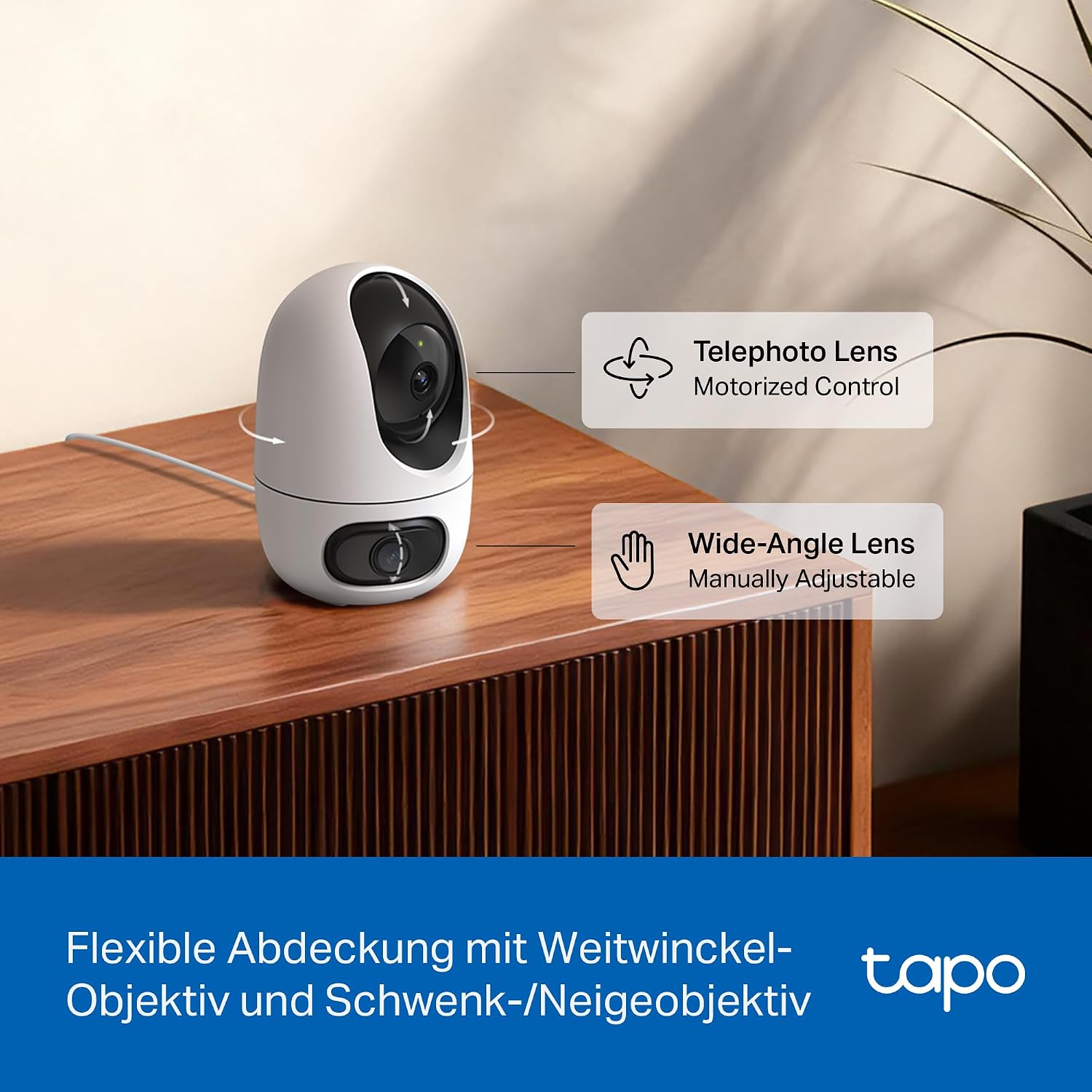 Detalle de Tapo C245D Dual Kamera Überwachung Innen – 2K Sicht mit Dual-Ansicht