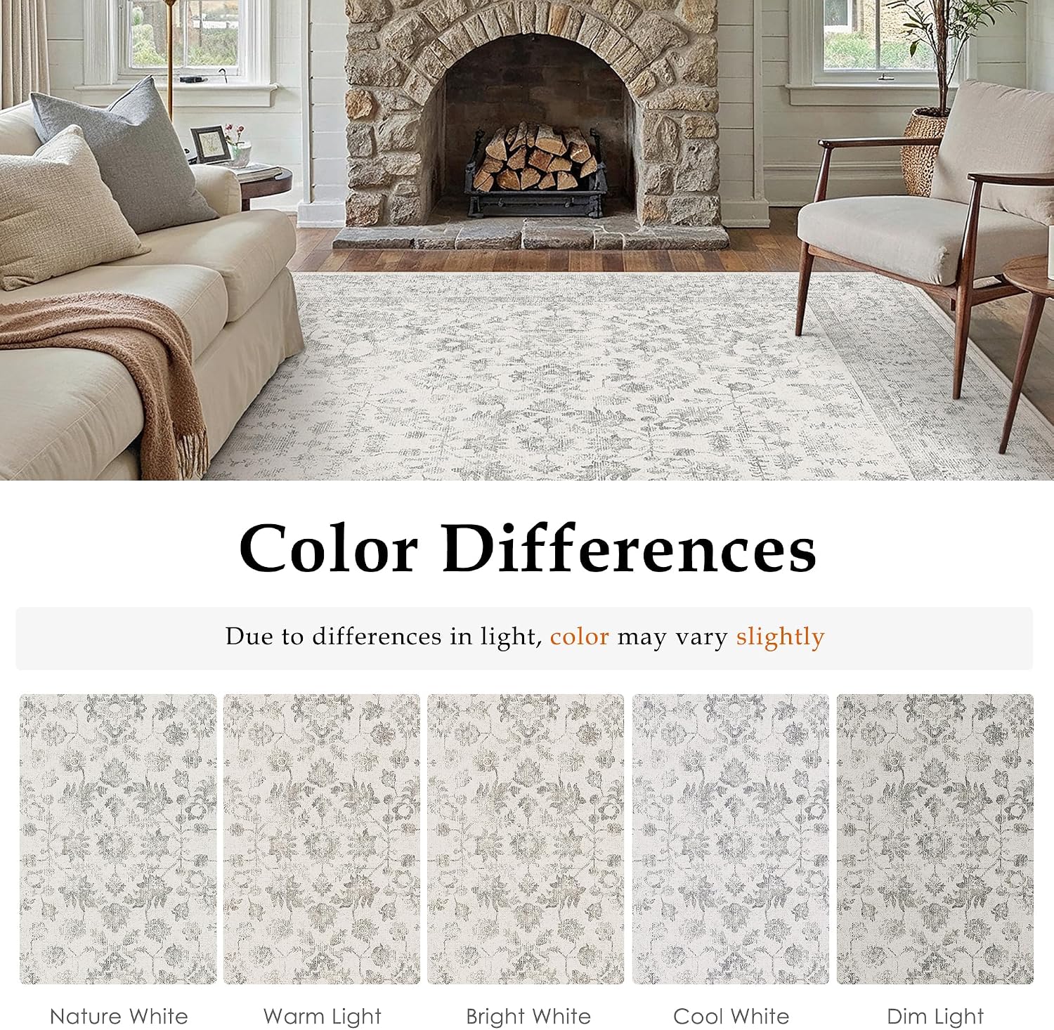 Thumbnail 1 de PureCozy Grey rugs 200x300 cm non slip