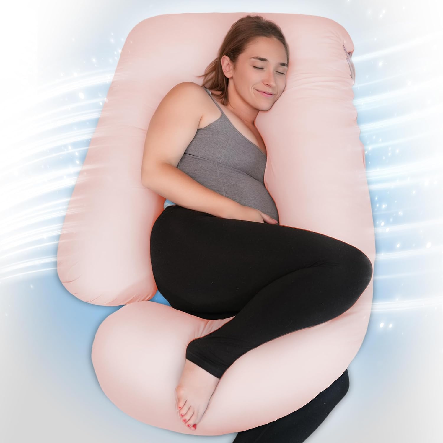 Detalle de PinkFoggie 57 Inch U Shaped Pregnancy Pillow