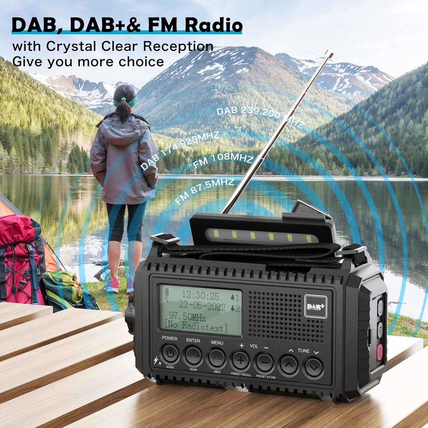 Detalle 2 de Mesqool CR1009ProDAB Radio solaire 5000mAh