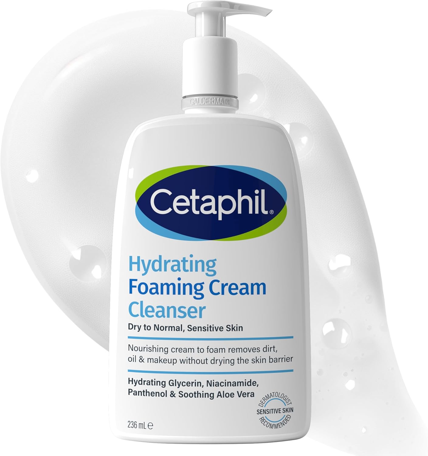 Detalle de Cetaphil Hydrating Foaming Cream Cleanser & Makeup Remover (236ml) with Niacinamide