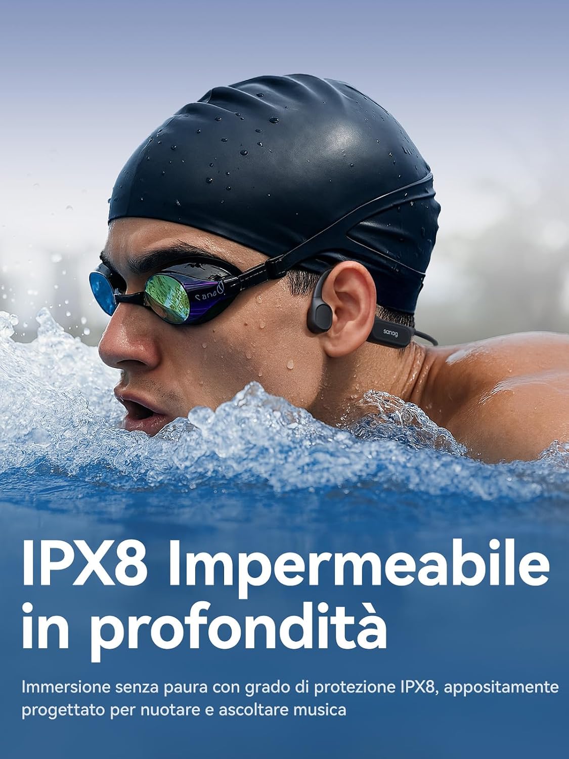 Thumbnail 1 de SANAG B33S Cuffie Conduzione Ossea per Nuoto: 32 GB MP3, Bluetooth 6.0 e IPX8