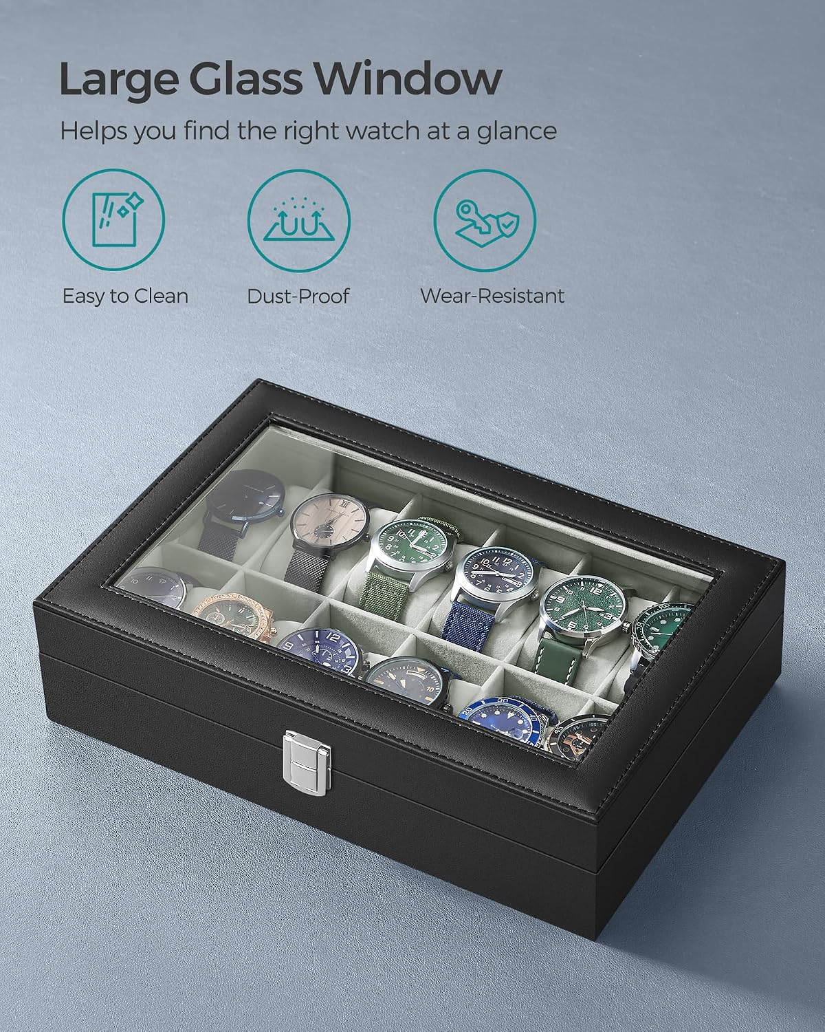 Thumbnail 3 de SONGMICS JWB12BK watch box 12-slot