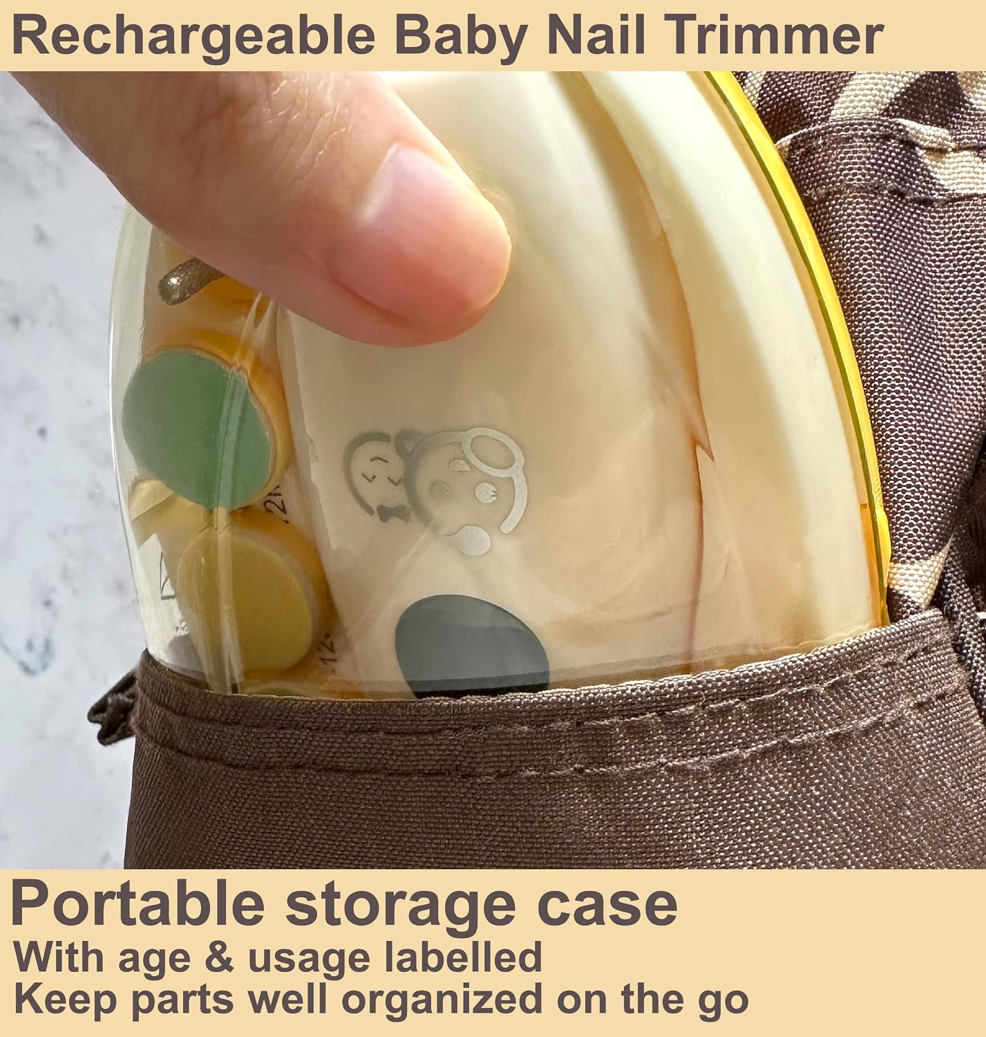 Thumbnail 6 de Baby Nagel Trimmer 21 in 1 Wiederaufladbar von Royal Angels – sicherer Nagelpflegesatz für Neugeborene und Kleinkinder (Mango)