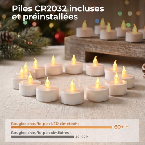 Thumbnail 2 de cimetech Bougies chauffe-plat LED, lot de 12