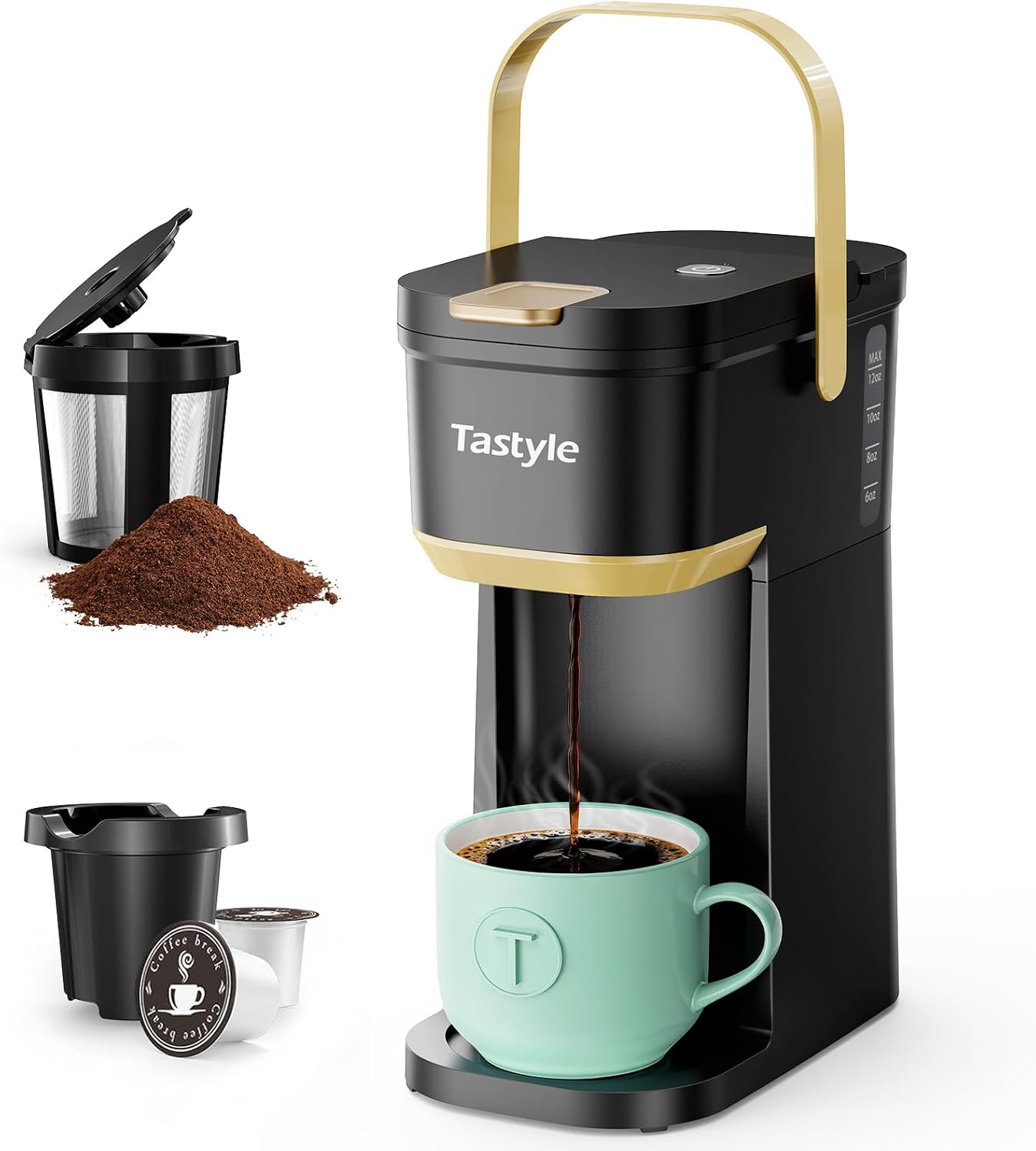 Detalle de Tastyle Single Serve One Cup Coffee Maker 12 oz