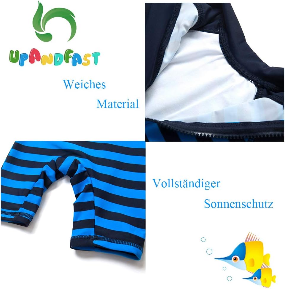 Thumbnail 5 de upandfast Baby Jungen Badeanzug mit Sonnenhut UPF 50+ und Reißverschluss – einteilig fürs Planschen