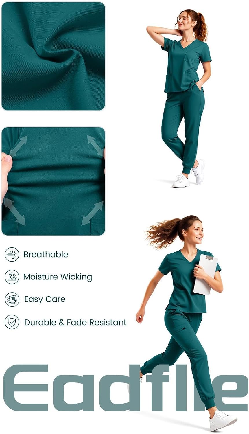 Thumbnail 6 de Eadflie Women's Scrub Set with 9 Pockets