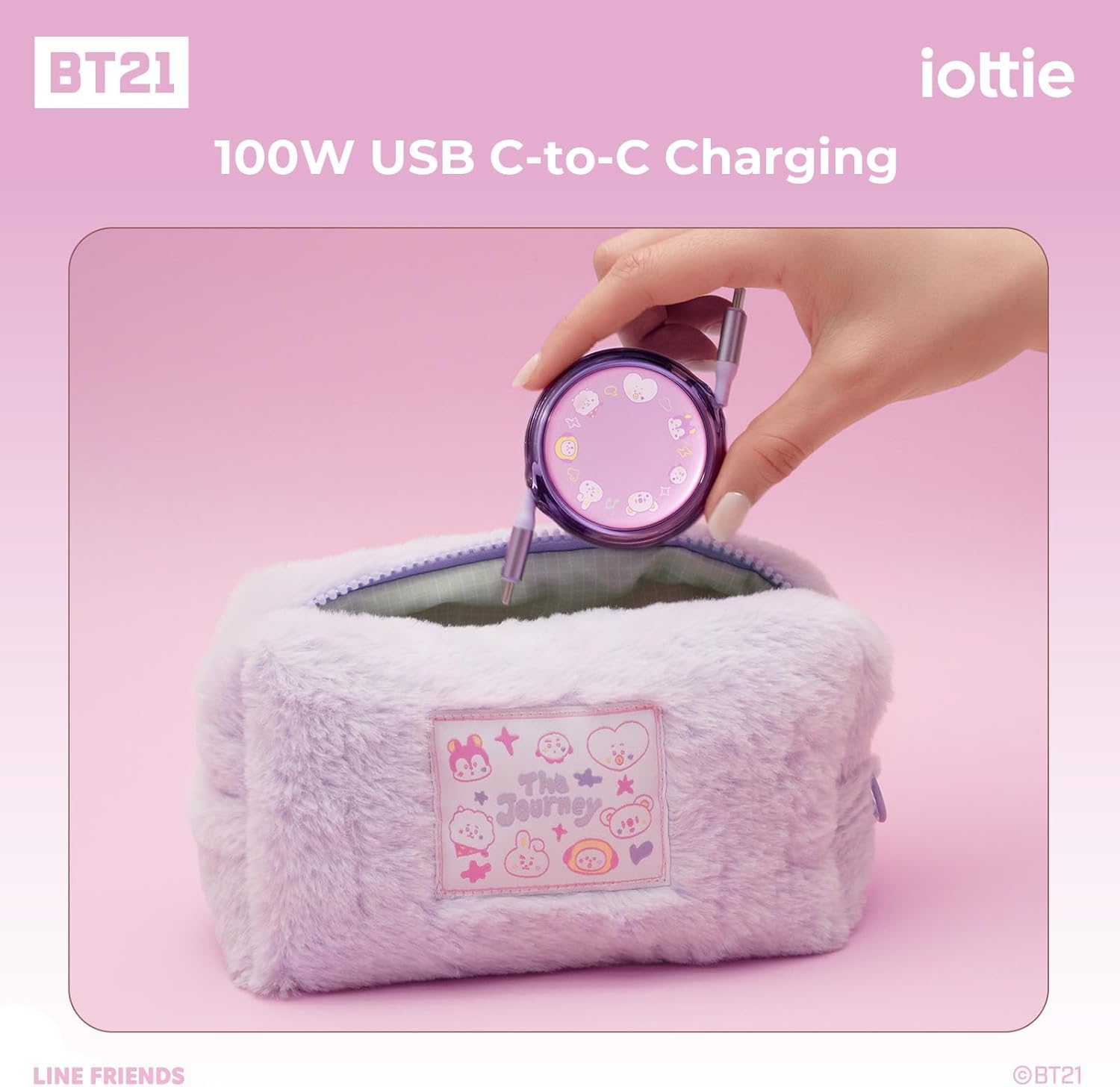 Thumbnail 6 de iOttie BT21 Retractable 100W USB-C Cable – 3-Length, Transparent Purple
