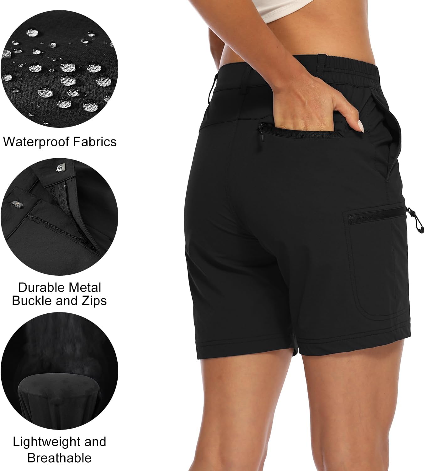 Thumbnail 4 de donhobo Women's Walking Hiking Shorts – Lightweight Quick-Dry Cargo Shorts with UPF 30