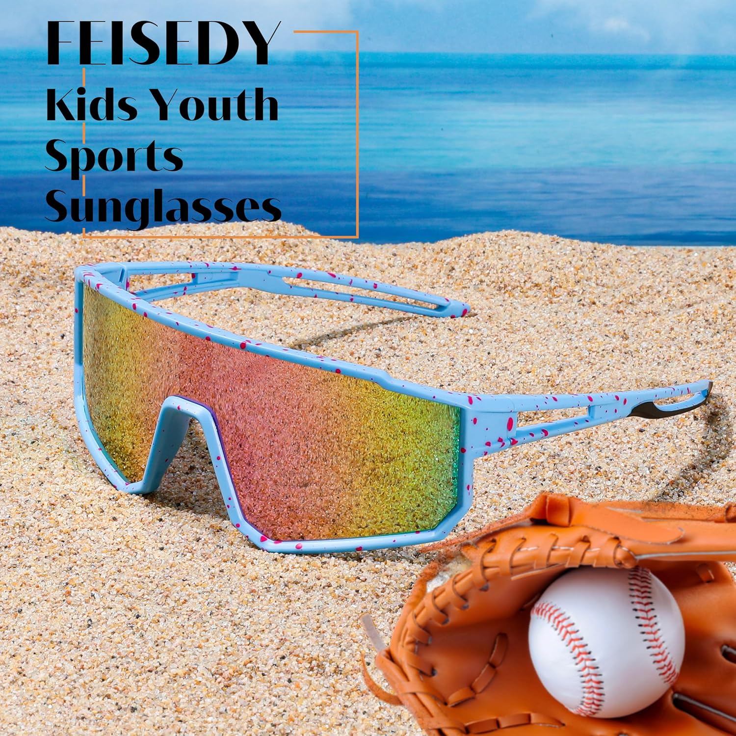 Thumbnail 5 de FEISEDY Occhiali da Sole Sportivi Polarizzati per Ragazzi e Bambini 6–15 anni – Montatura TR90, UV400