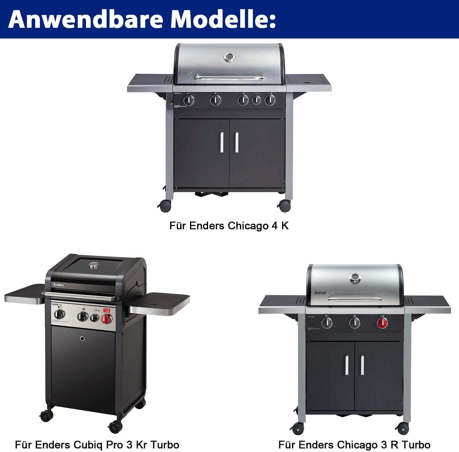 Detalle de Abdeckhaube für Enders Gasgrill – wasserdichte 600D Abdeckung für Chicago 4 K, Cubiq Pro 3 KR Turbo und mehr
