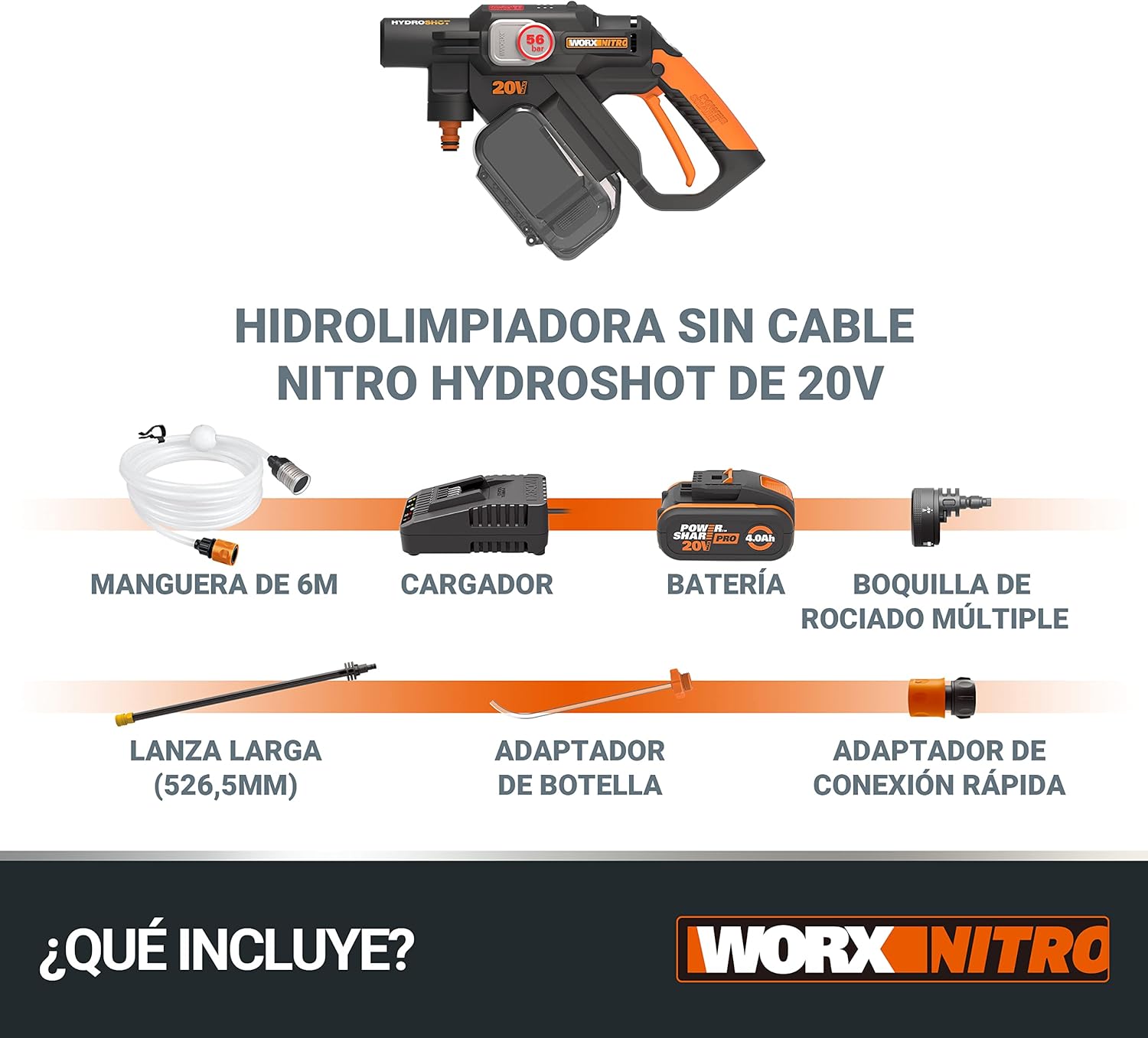 Thumbnail 8 de WORX Hydroshot 20V MÁX | Hidrolimpiadora portátil para limpieza