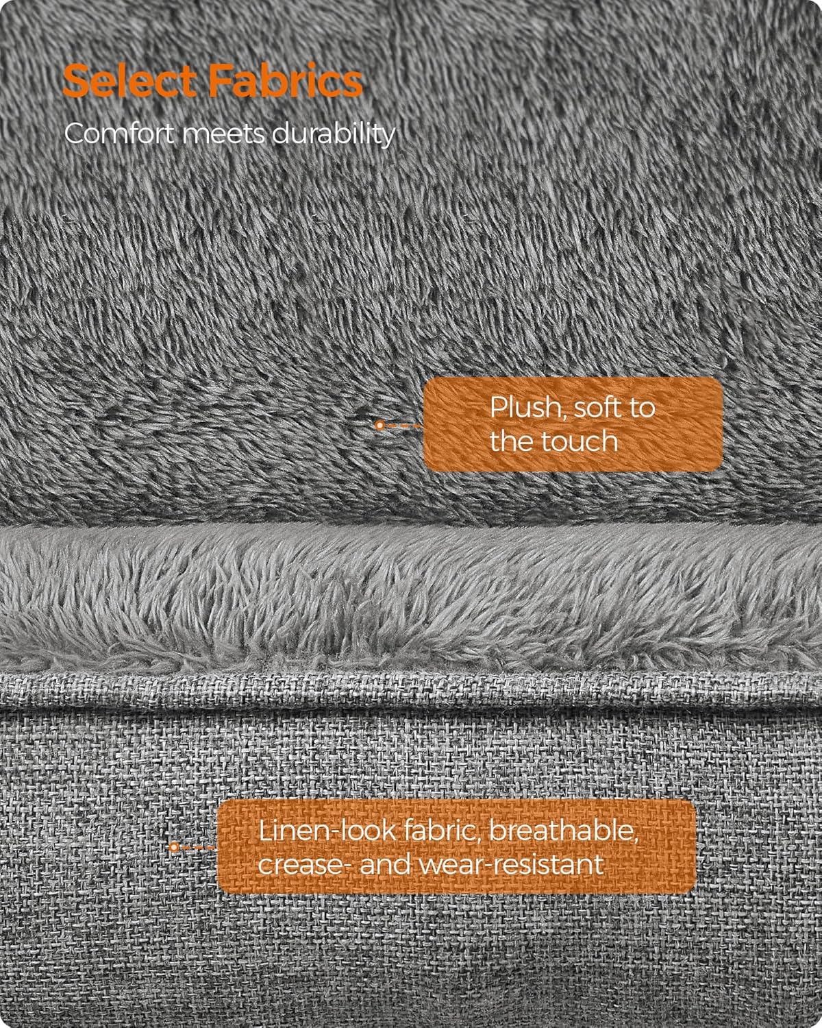 Detalle de Feandrea Dog Bed linen-look 60 x 50 x 21 cm