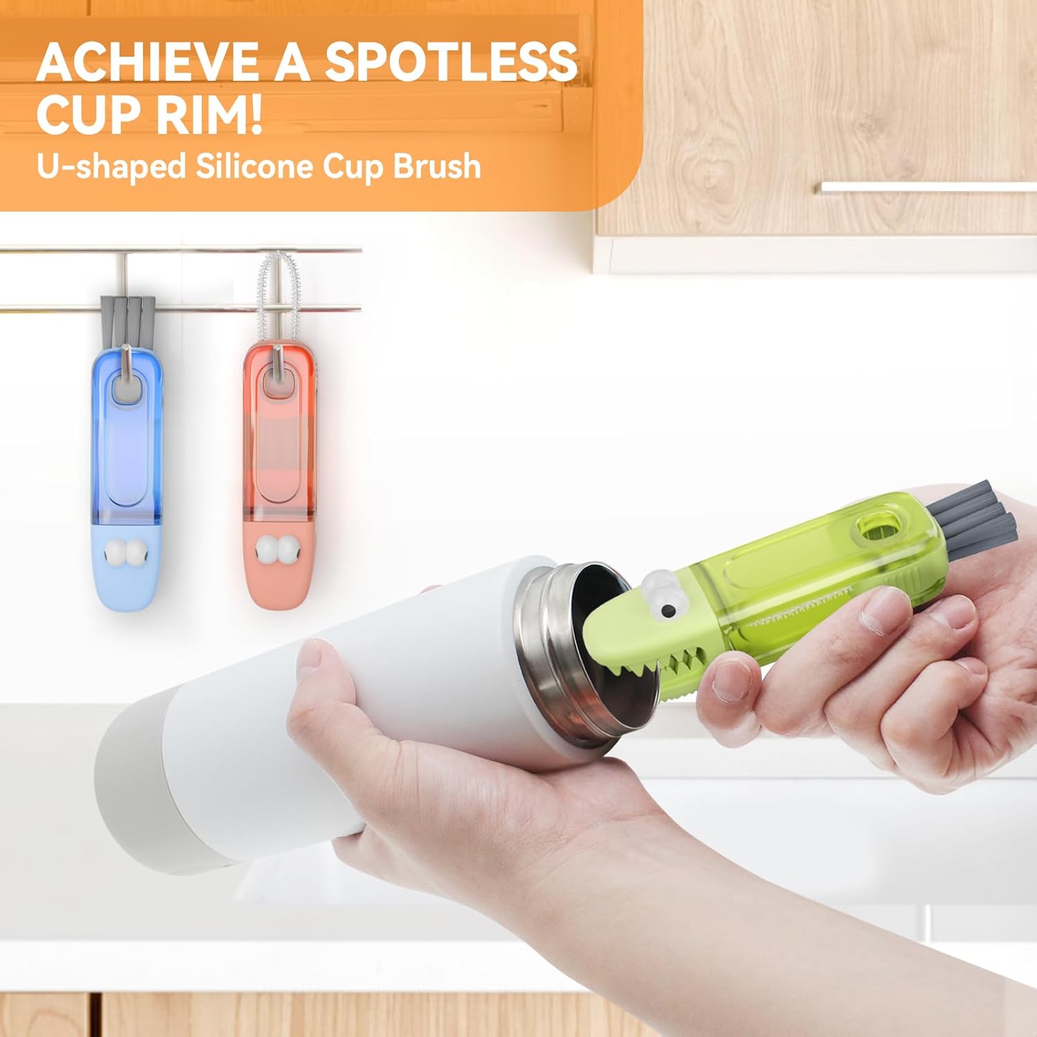 Thumbnail 1 de Multicolored 3-in-1 Cup Lid Gap Cleaning Brush Set