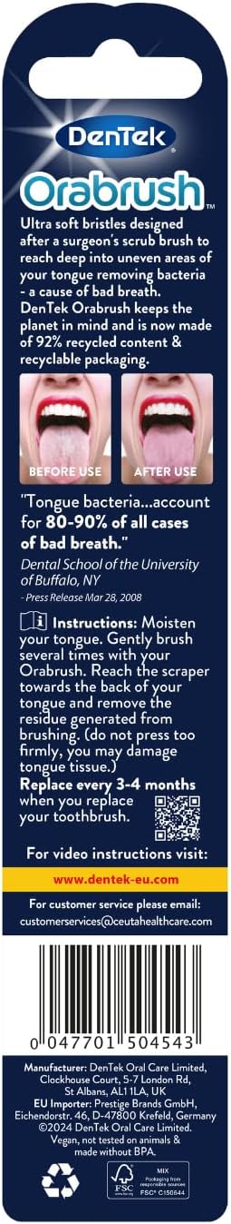 Detalle 2 de DenTek 2-in-1 Orabrush Tongue Cleaner 1 Count 🪥