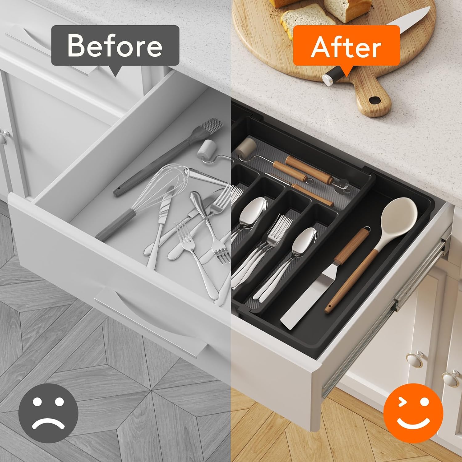 Detalle de Lifewit Silverware Drawer Organizer, Expandable