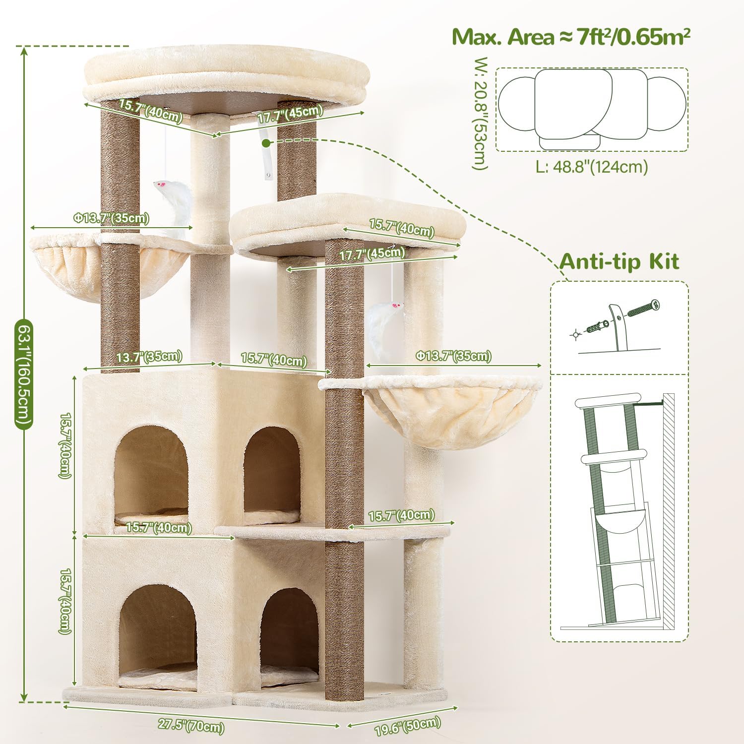 Detalle de Globlazer Cat Tree, 63-Inch