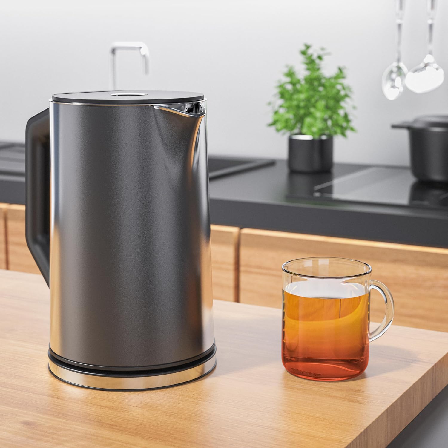 Detalle 2 de arendo ELEGANT Wasserkocher 1,5 l mit 40–100 °C