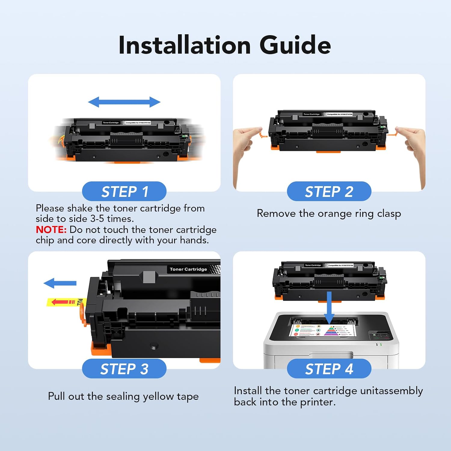 Detalle de Colorfly 410A CF410A toner 4 pack