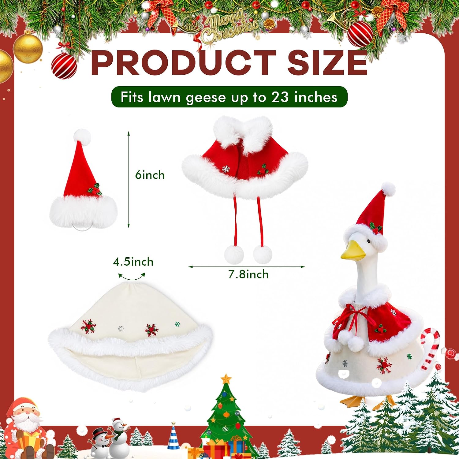 Detalle de holoith HW0013A1 Christmas Porch Goose Outfit, 3-Piece Polyester Set