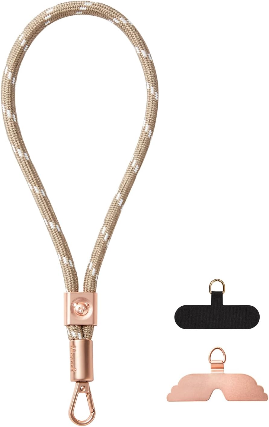 Detalle de GOODAYY Phone Wrist Strap: Adjustable Elasticity, Dual Patch (Metal & Nylon) Lanyard