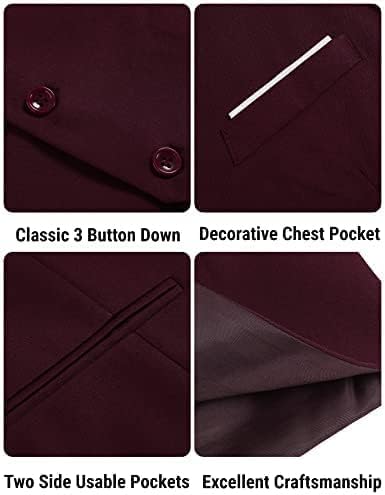 Thumbnail 3 de COOFANDY Men's V-Neck Sleeveless Slim-Fit Suit Vest