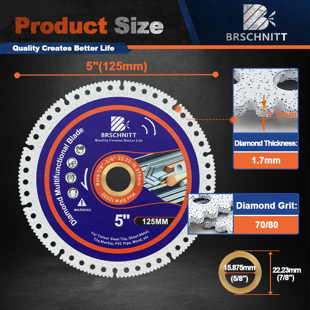 Detalle 2 de BRSCHNITT Angle Grinder Cutting Disc 5-Inch