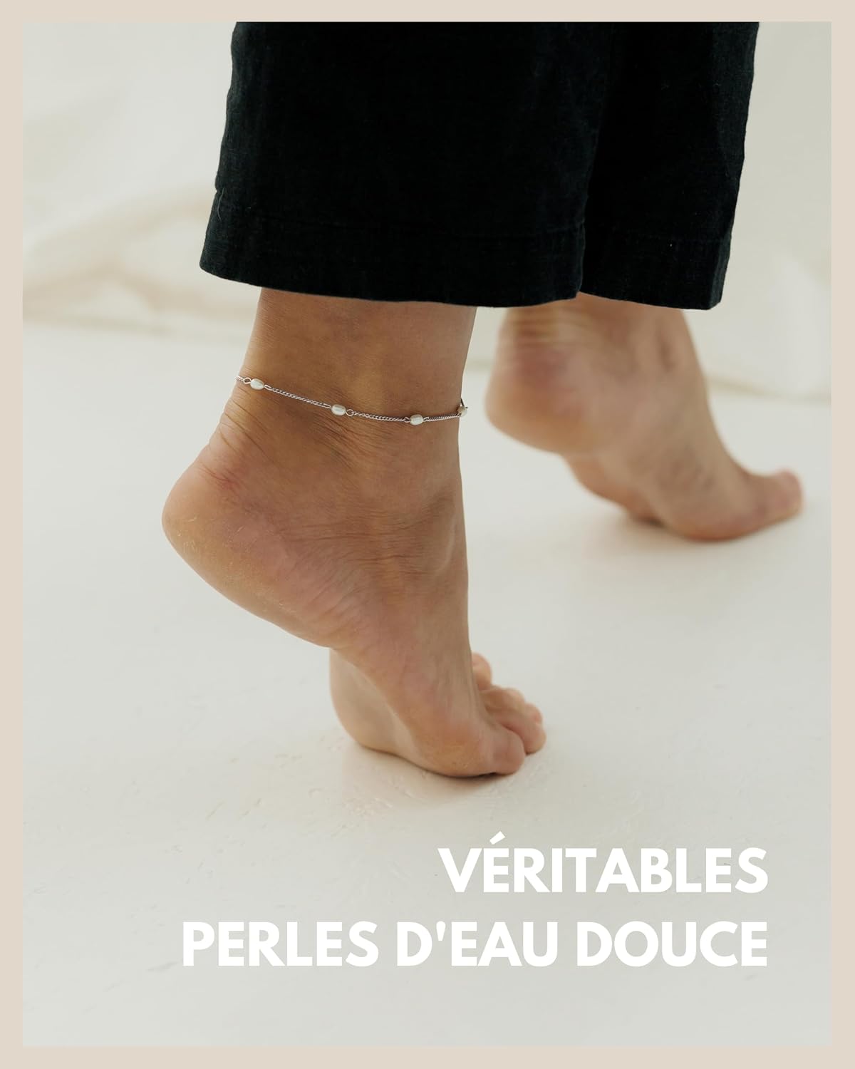 Detalle 2 de GD GOOD.designs EST. 2015 Bracelet de cheville avec perles d'eau douce véritables