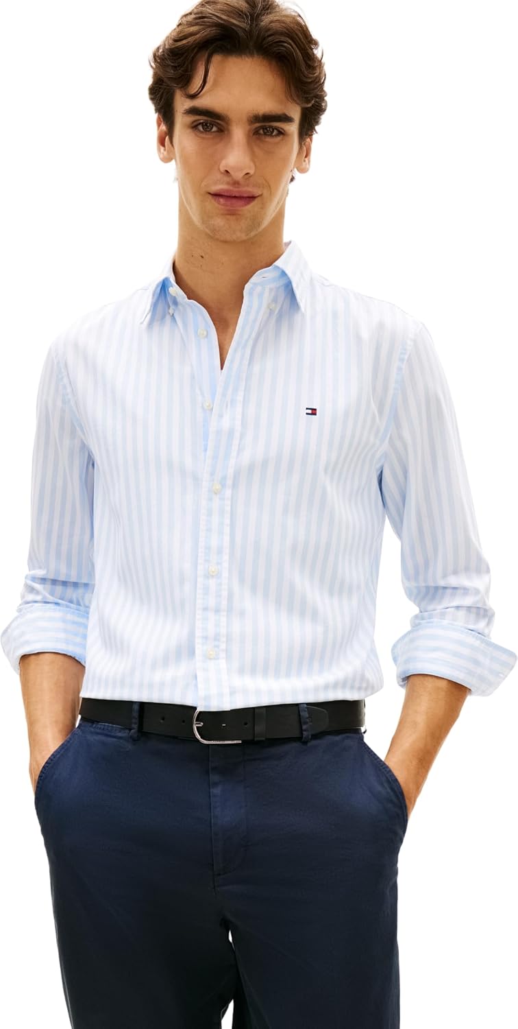 Detalle de Tommy Hilfiger Flex POPLIN Classic STP RF Shirt – Regular Fit, Button-Down-Kragen