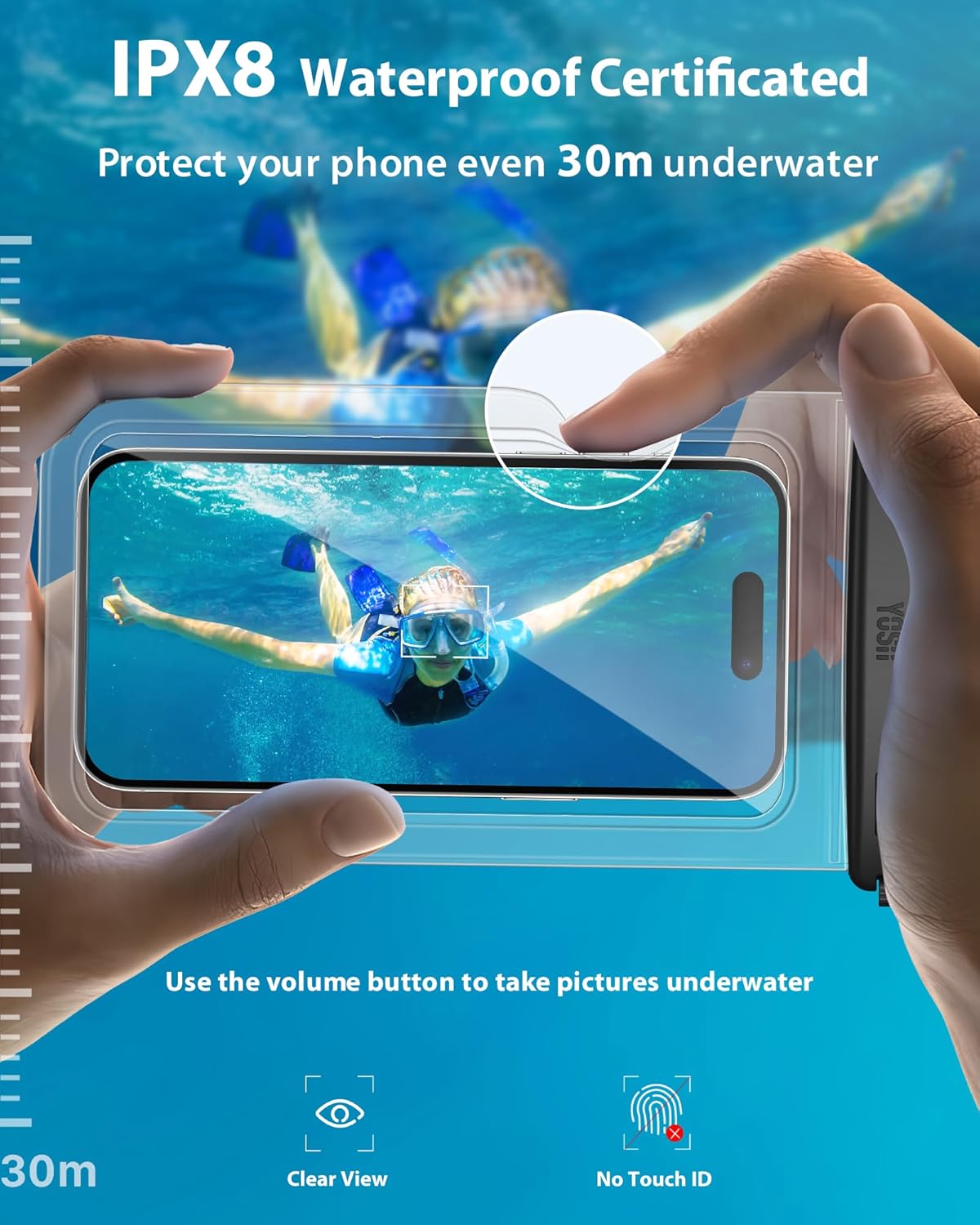 Thumbnail 2 de YOSH wasserdichte Handyhülle 7,0 Zoll – 2 Stück, IPX8 Unterwasserhülle kompatibel mit iPhone 17/16/15 Pro Max, Samsung S24/S23 Ultra, Xiaomi 17/15