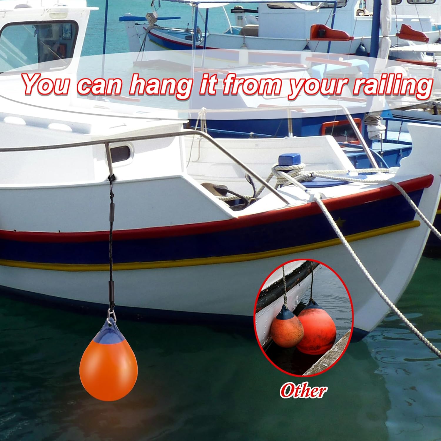 Detalle de Festmacher mit 91 cm Bungee-Dockleine, 2 Stück – zuverlässiges Dockseil-Set mit integriertem Snubber