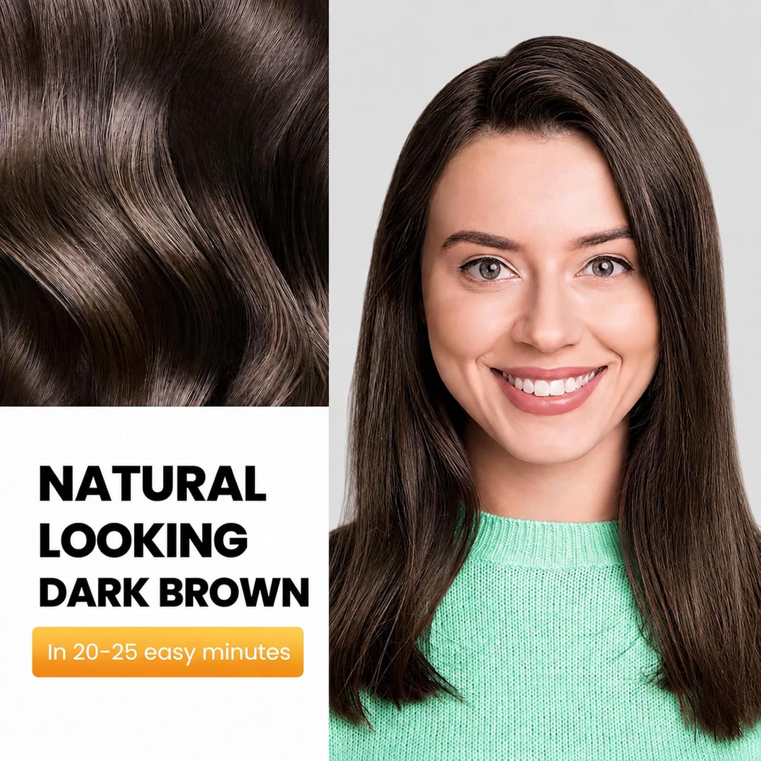 Detalle de KAISASA Dark Brown 3-in-1 Hair Dye Shampoo for Gray Coverage