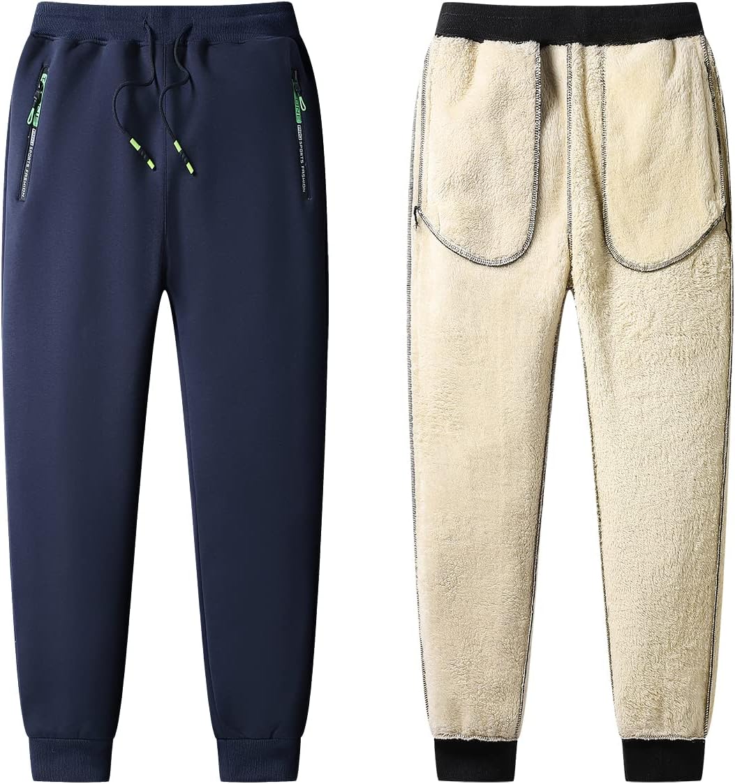 Thumbnail 2 de ZOXOZ joggingbroek voor heren van fleece en sherpa met zakken met ritssluiting