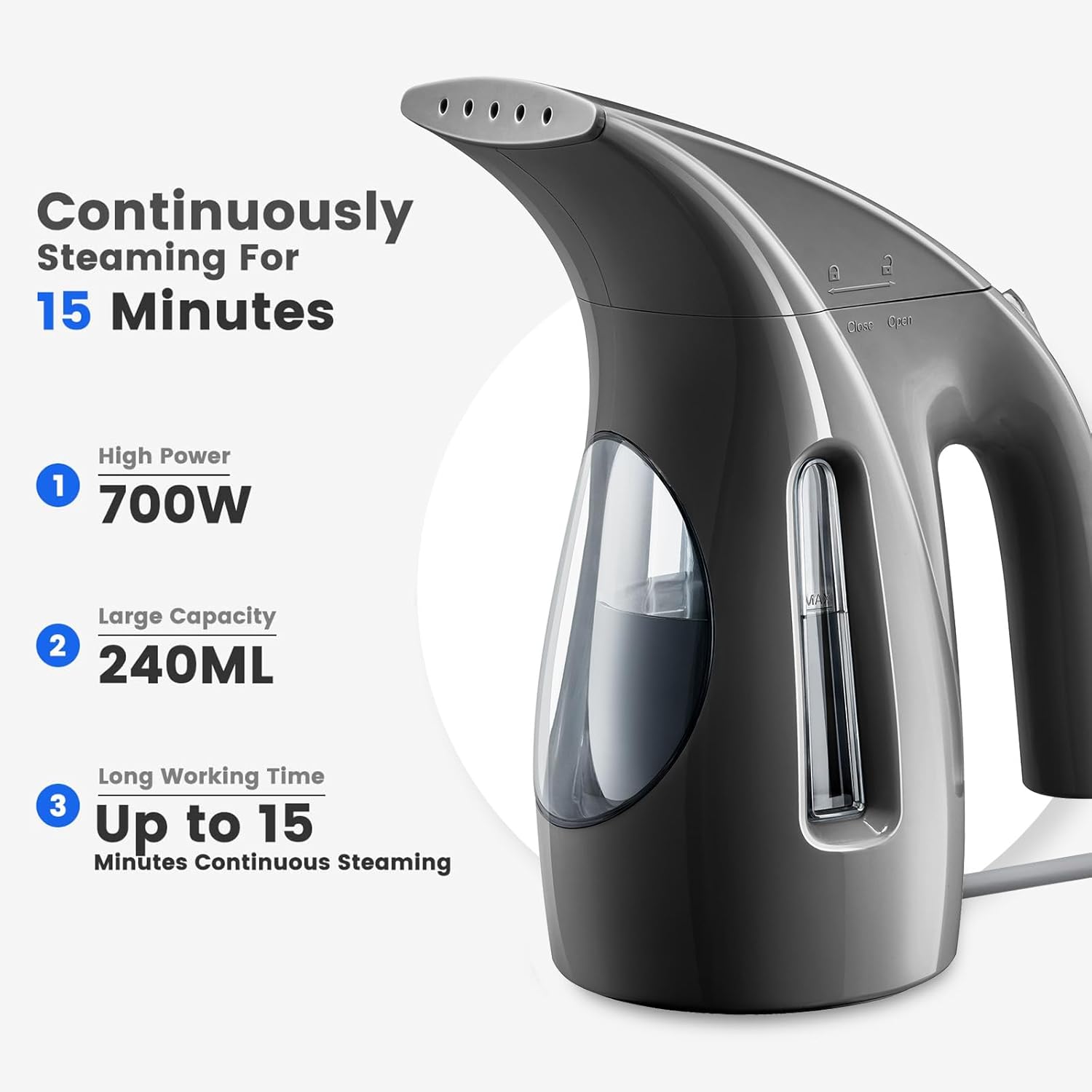 Thumbnail 1 de HiLIFE Steamer 700W Portable Garment Steamer