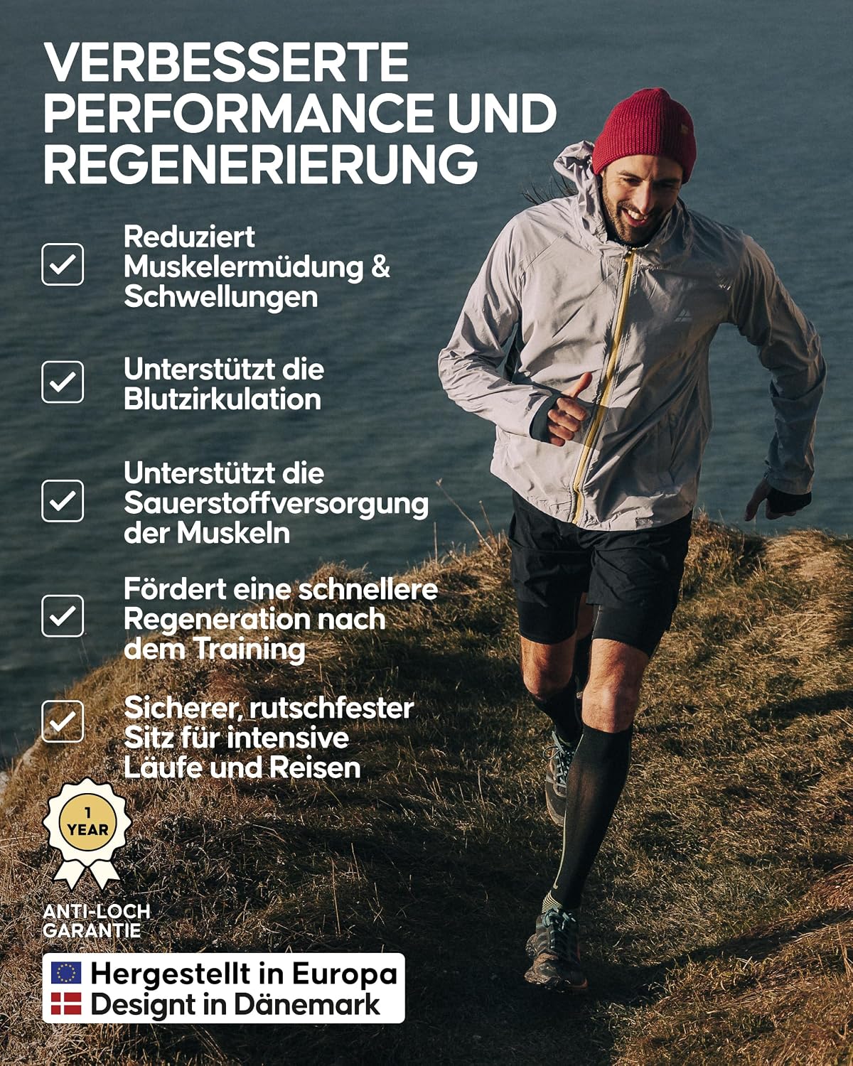 Detalle 1 de DANISH ENDURANCE 2 Paar Kompressionsstrümpfe 21-26 mmHg