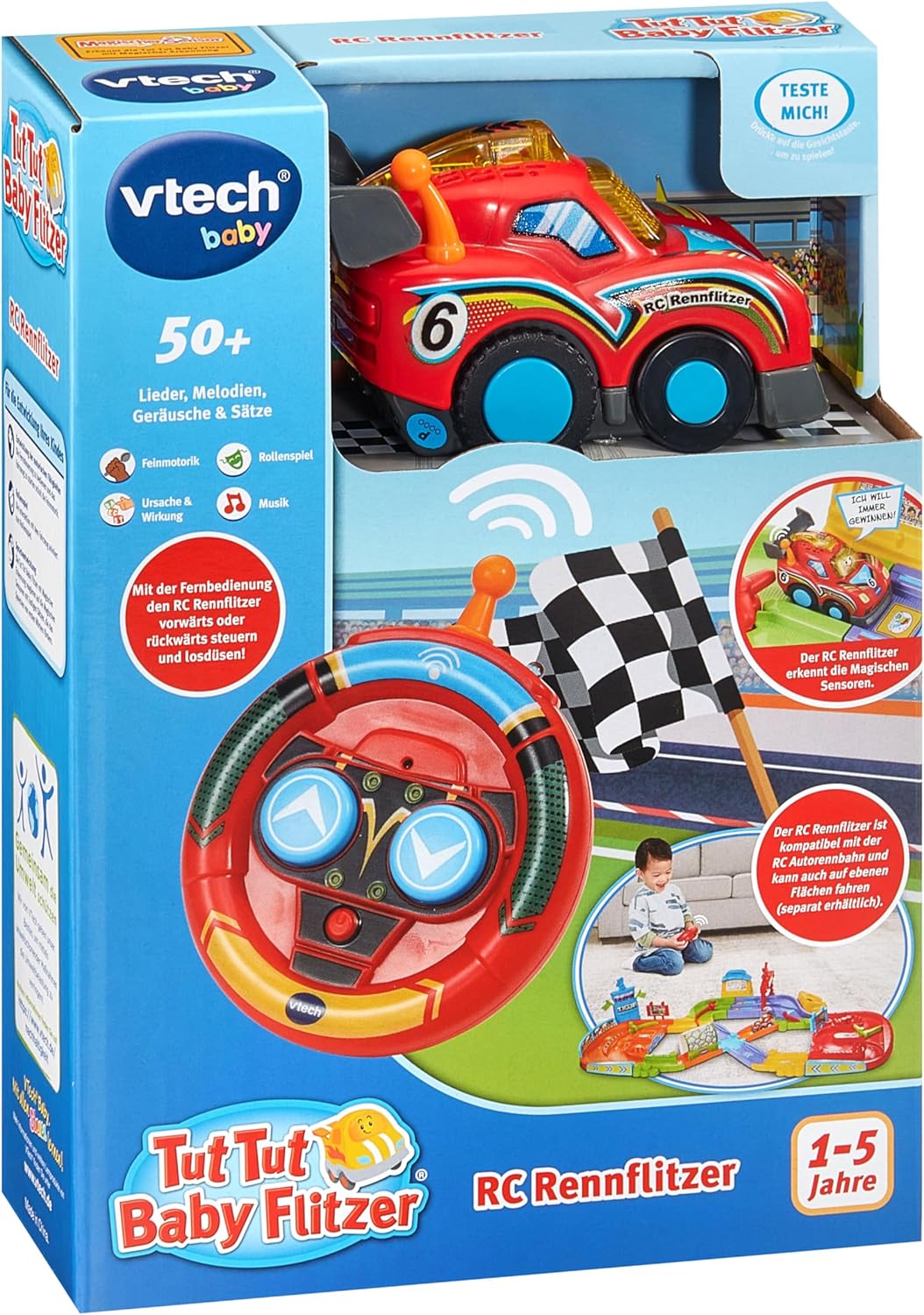 Thumbnail 5 de Vtech Baby TUT TUT Baby Flitzer RC Rennflitzer – ferngesteuertes Spielzeugauto für Kinder von 1 bis 5 Jahren