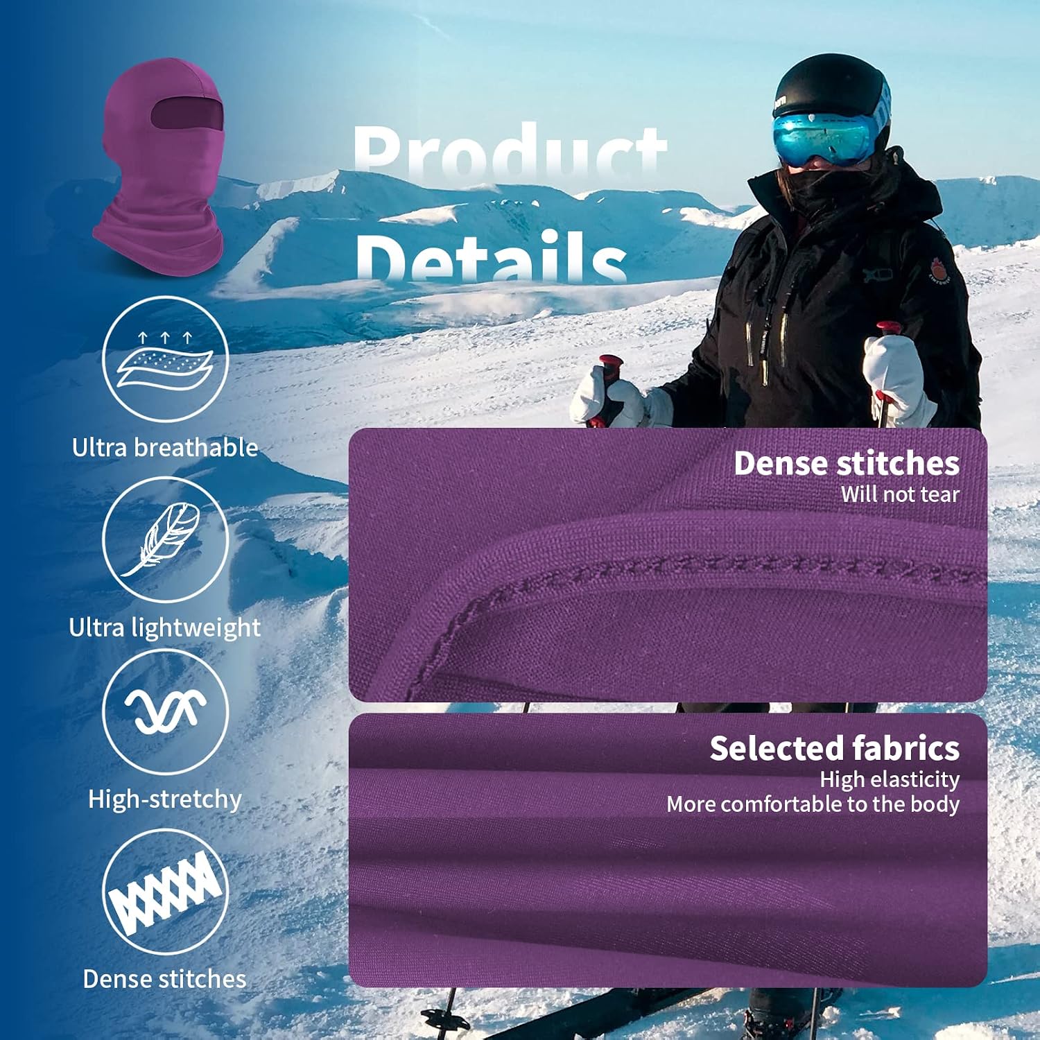 Detalle 1 de YESLIFE Balaclava Milk Fiber