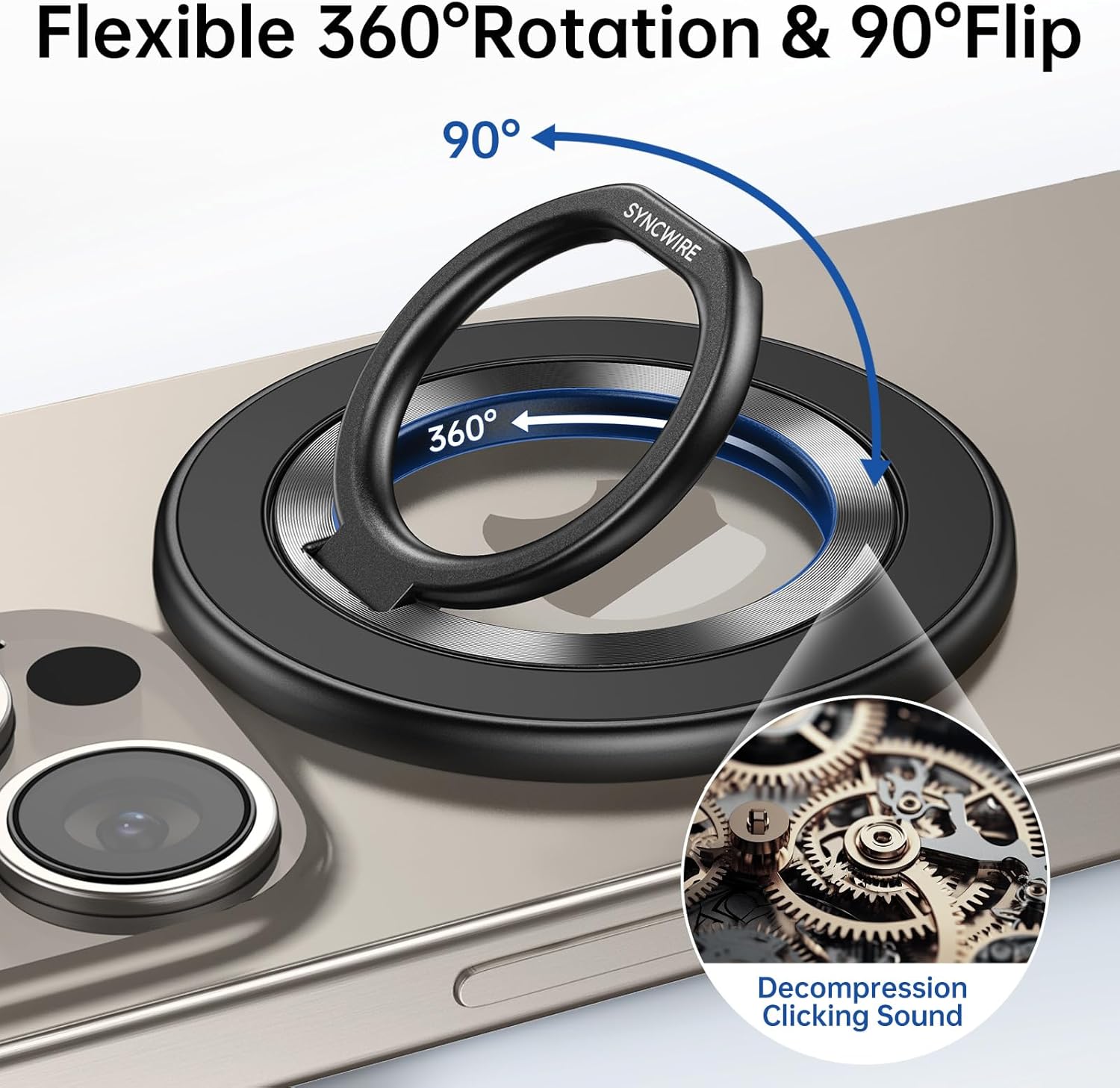 Detalle 2 de SYNCWIRE Magnetic Phone Ring Holder 360°