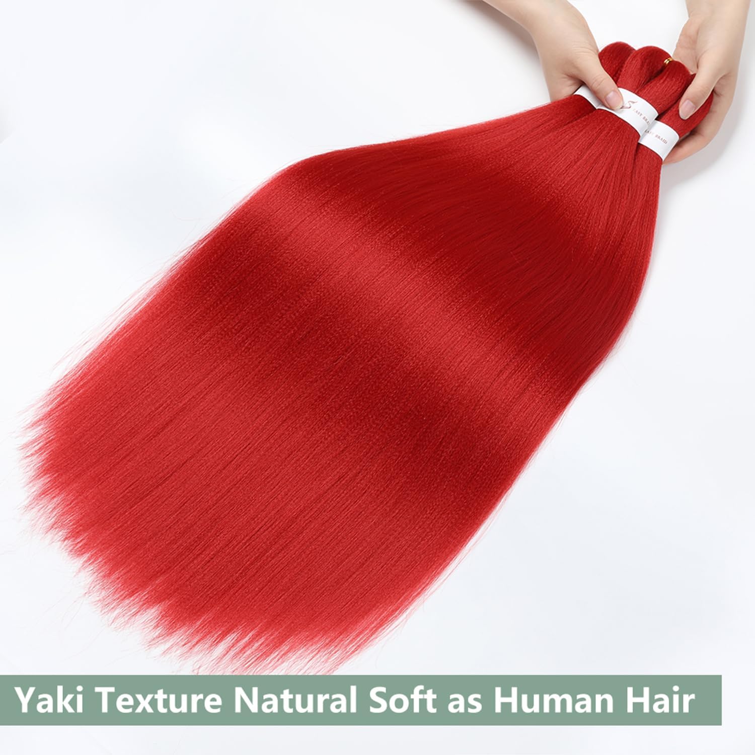 Detalle 1 de YDDM Extensiones de Trenza Sintéticas Rojo 26" 🎀
