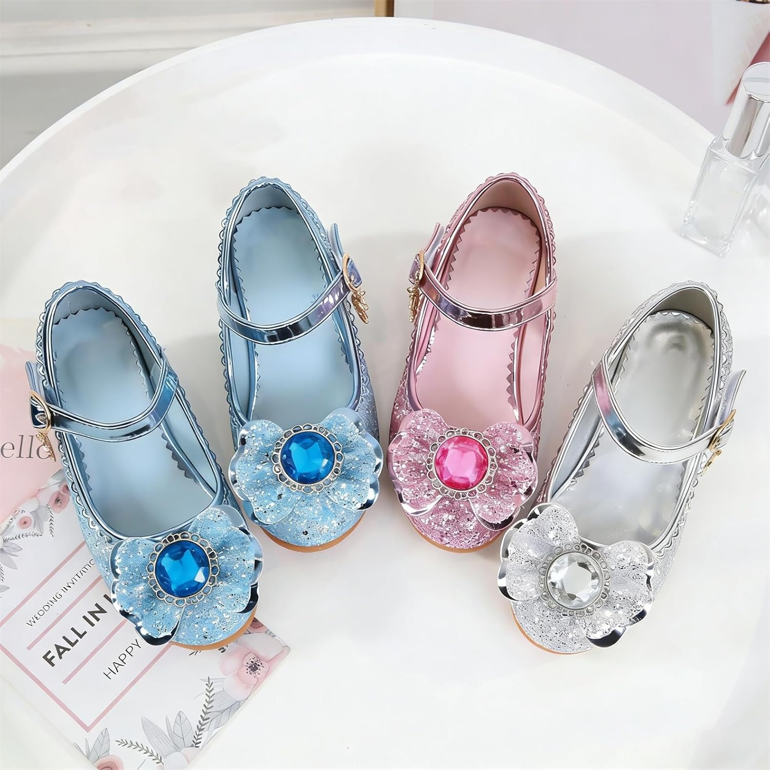 Thumbnail 6 de FStory&Winyee Mädchen Prinzessin Sandalen mit Absatz – Elsa-inspiriert, Glitzer & Kristalle, Rosa, Größe 36 EU
